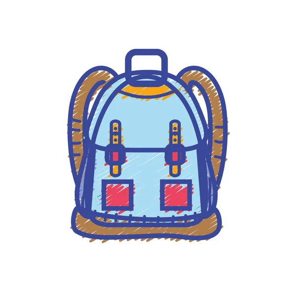 Objeto Mochila Con Bolsillos Cierres Diseño Vector Ilustración — Vector de stock