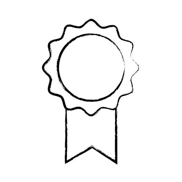 Figure School Medal Symbol Intelligent Student Vector Illustration — Stock Vector