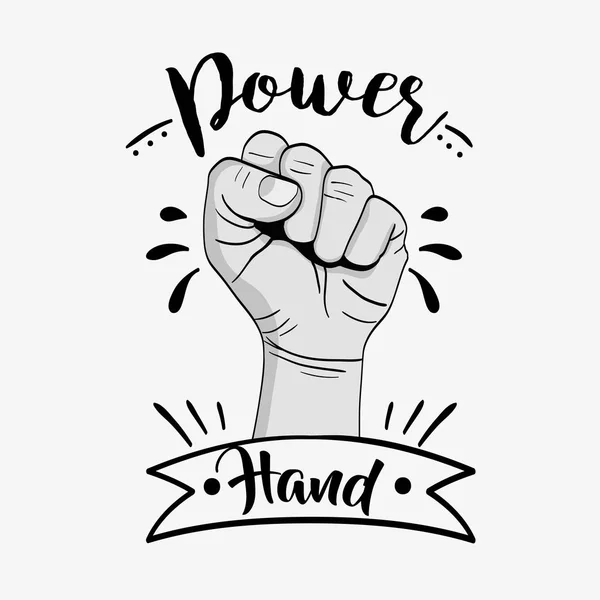 Strong Power Hand Protest Revolution Vector Illustration — Stock Vector