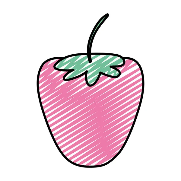 Doodle Morango Gostoso Fruta Orgânica Com Ilustração Vetor Vitamina —  Vetores de Stock