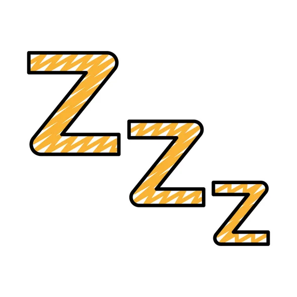 Doodle Zzz Schlafsymbol Zum Nachtruhevektor Illustration — Stockvektor