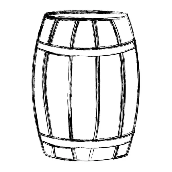 Grunge Holz Barrel Objekt Stil Design Vektor Illustration — Stockvektor