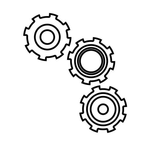 Lijn Ingenieurskunst Versnellingen Verwerken Industrie Machine Vectorillustratie — Stockvector