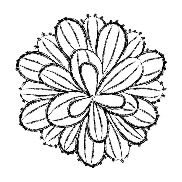 Grunge Exotische Blume Mit Natur Blütenblätter Stil Vektor Illustration — Stockvektor