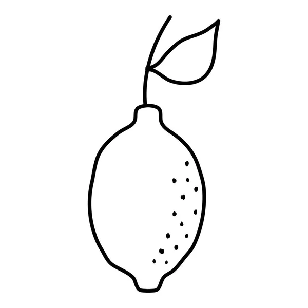Γραμμή Νόστιμα Λεμονιού Βιολογικά Υγιεινά Φρούτα Εικονογράφηση Διάνυσμα — Διανυσματικό Αρχείο