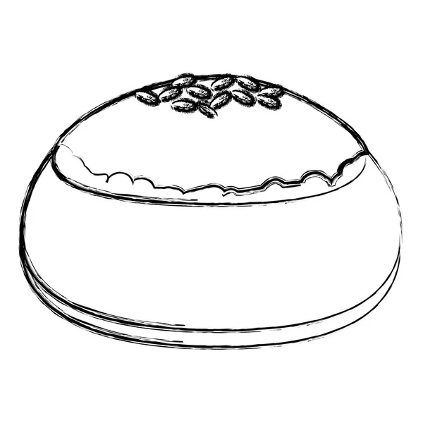 Гранж Вкусный Рулон Хлеба Хлебобулочной Пищевой Векторной Иллюстрации — стоковый вектор