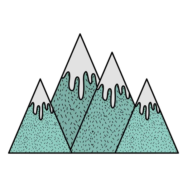 Color Nevado Montañas Frío Clima Natural Vector Ilustración — Archivo Imágenes Vectoriales