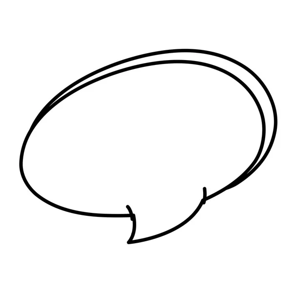 Línea Oval Chat Burbuja Mensaje Texto Vector Ilustración — Vector de stock