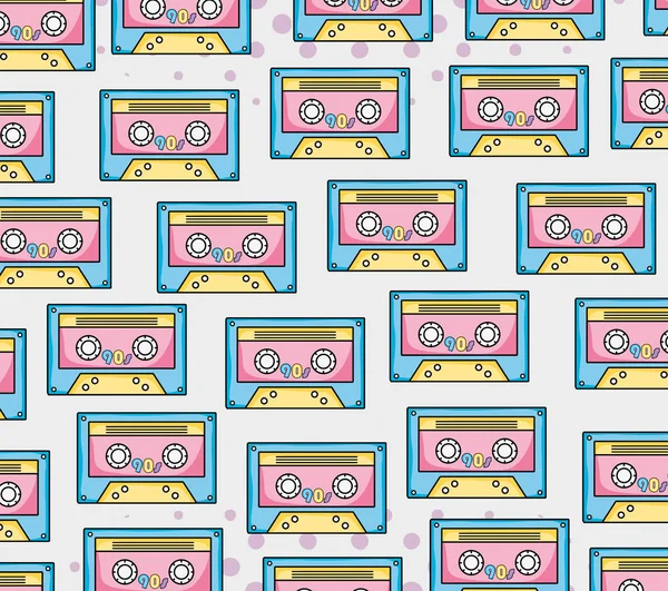 Pop Art Fond Coloré Cassettes Vectorielles Illustration Graphisme — Image vectorielle