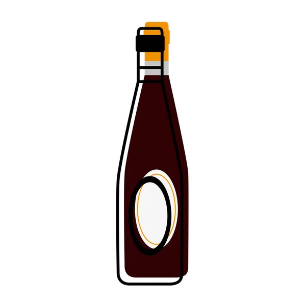 Moved Color Wine Bottle Alchool Beverage Celebrate Vector Illustration — Stock Vector