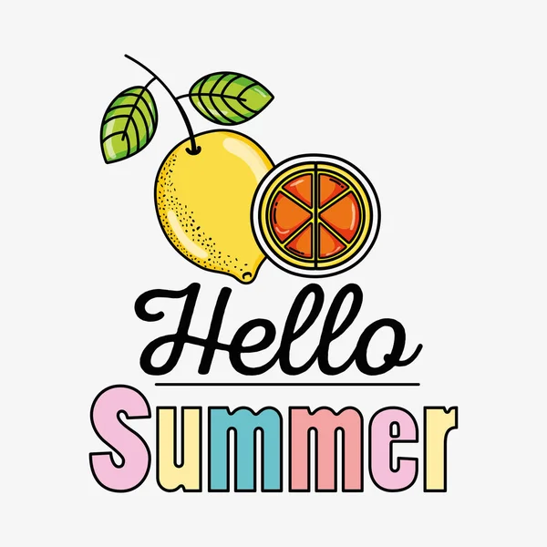 可爱的柠檬夏季卡通矢量插图平面设计 — 图库矢量图片