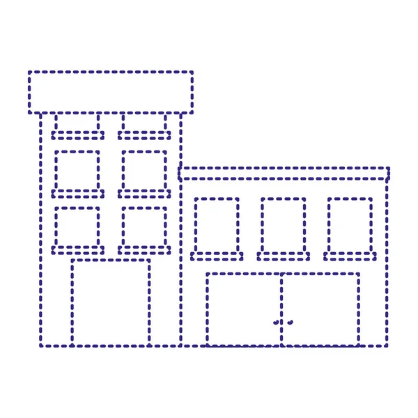 Gepunktete Form Medizinisches Krankenhaus Mit Notfallmedizin Vektor Illustration — Stockvektor