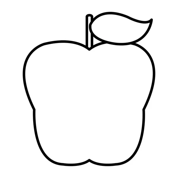Línea Deliciosa Manzana Orgánica Fruta Fresca Vector Ilustración — Vector de stock