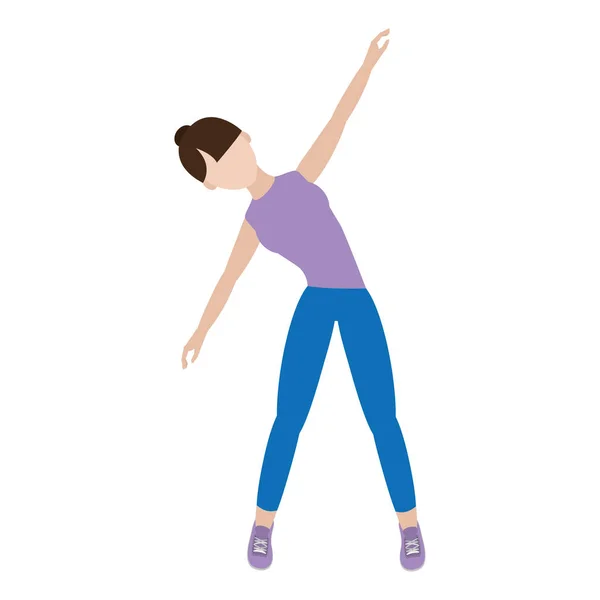 Athelete Femme Fitnes Entraînement Exercice Vectoriel Illustration — Image vectorielle
