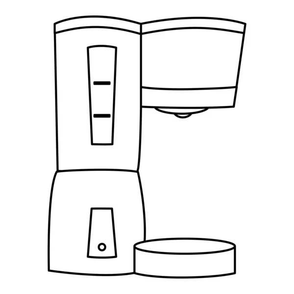 Linie Kaffeemaschine Maschine Objekt Design Vektor Illustration — Stockvektor