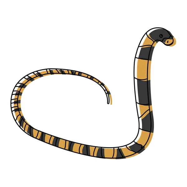 Animale Serpente Selvatico Colore Spostato Con Pericolo Veleno Vettore Illustrazione — Vettoriale Stock