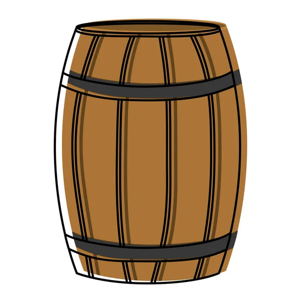 Moved Color Wood Barrel Object Style Design Vector Illustration — Stock Vector
