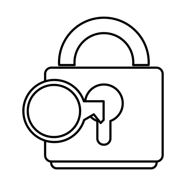 Doodle Προστασία Ασφαλείας Λουκέτο Κλειδί Μέσα Εικονογράφηση Διάνυσμα — Διανυσματικό Αρχείο
