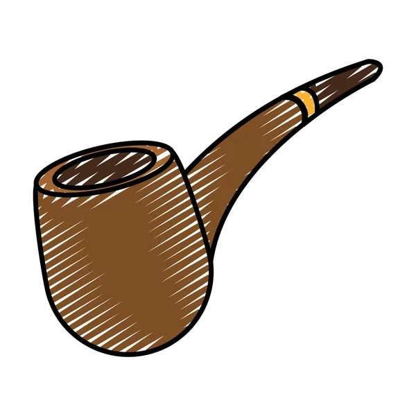 Doodle Tabacco Tubo Adicción Producto Vector Ilustración — Archivo Imágenes Vectoriales