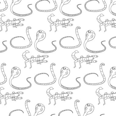 noktalı şekil yılanla akrep ve Kral kobra arka plan vektör çizim