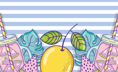 Yaz suyu çizgi film illüstrasyon grafik tasarım vektör