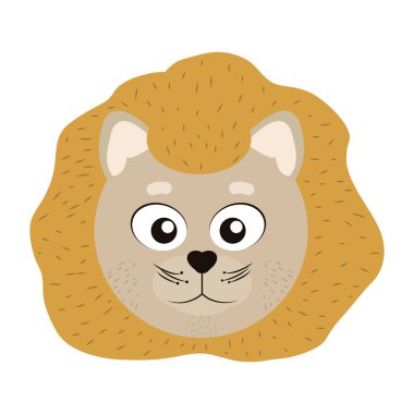 sevimli aslan vahşi hayvan vektör çizim kafa