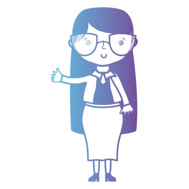 çizgi ve kadın ile saç modeli şık giysileriyle tasarlamak vektör