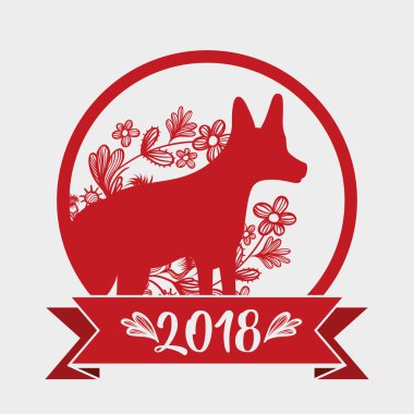 yeni köpek yıl Çin burç vektör çizim için