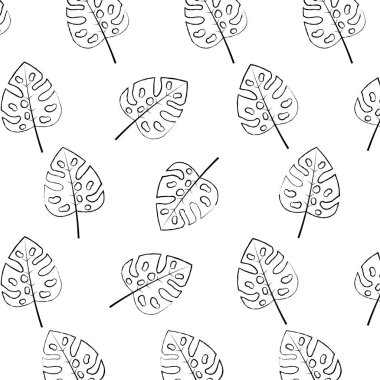 Grunge tropikal yaprak doğal tarzı arka plan vektör çizim