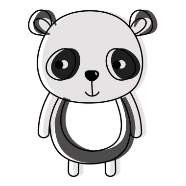 taşınan renk mutlu panda vahşi sevimli hayvan vektör çizim