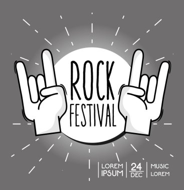 Rock Festivali konser müzik olay vektör çizim