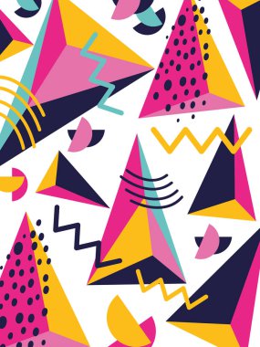 Memphis şablonu ve arka plan renkli tasarım vektör çizim grafik tasarım