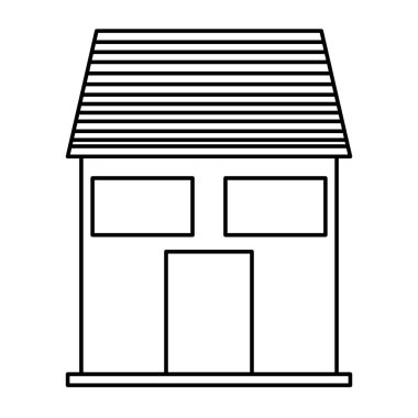 çizgi ev residense pencere ve kapı tasarım vektör çizim ile