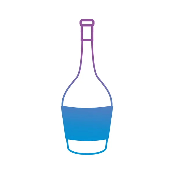 Linie Wein Flasche Beverege Element Vektor Illustration — Stockvektor