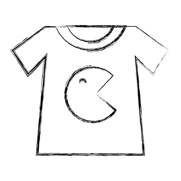 Grunge Casual Shirt Com Moda Personagem Textura Vetor Ilustração — Vetor de Stock