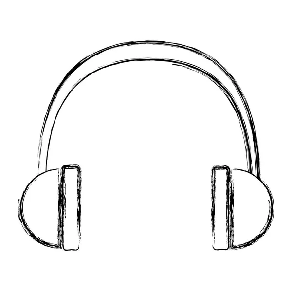 Grunge Tecnología Auriculares Modernos Para Escuchar Ilustración Vectorial Música — Archivo Imágenes Vectoriales