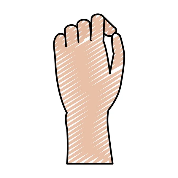 Doodle Person Hand Finger Geste Zeichen Vektor Illustration — Stockvektor