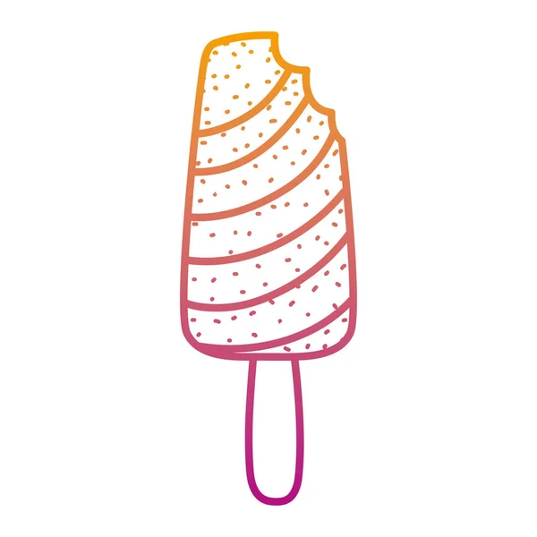 Ligne Dégradée Délicieuse Glace Sucrée Illustration Vectorielle Dessert Sucré — Image vectorielle