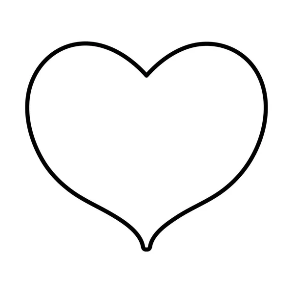 Line Passion Heart Symbol Design Love Vector Illustration — Stock Vector