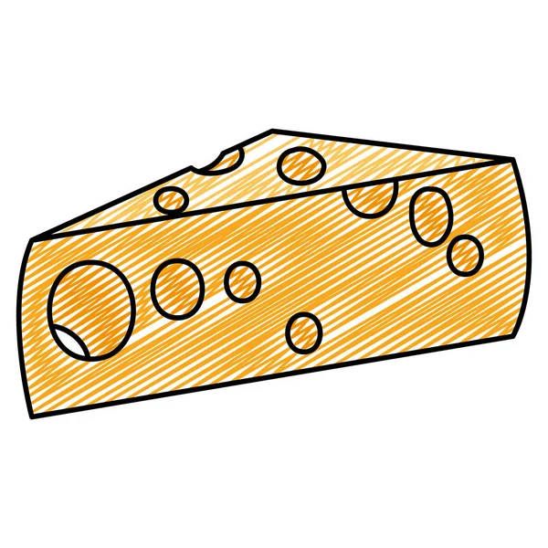 Doodle Lahodný Sýr Výživa Potraviny Textury Vektorové Ilustrace — Stockový vektor