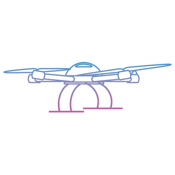Robot Drone Linea Degradato Con Tecnologia Controllo Remoto Illustrazione Vettoriale — Vettoriale Stock