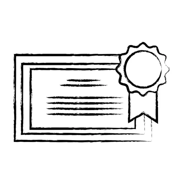 Figure Graduation Diploma Certificate Wood Frame Design Vector Illustration — Stock Vector