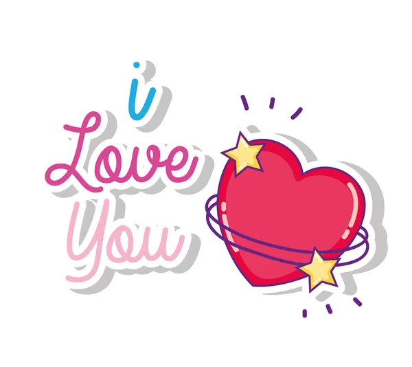 Love You Card Message Cute Cartoons Design Vector Illustration Graphic — Stock Vector