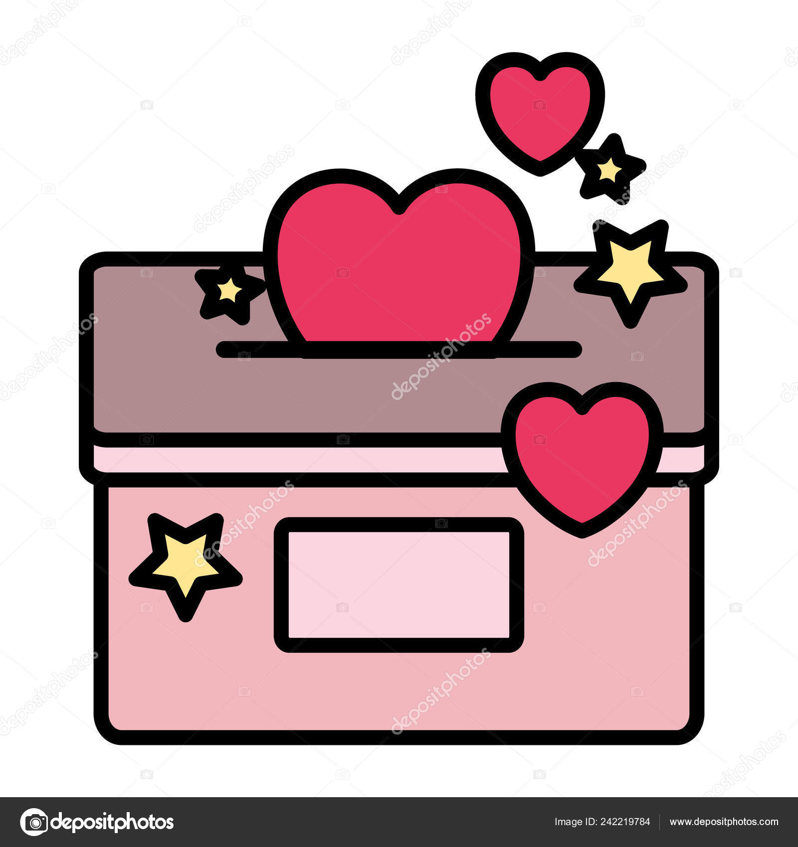 Cor Caixa Correio Post Com Corações Estrelas Decoração Vetor Ilustração  Vetor de ©stockgiu 242219784, image size:1600x1700