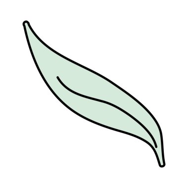 renk tropikal botanik yaprak sevimli stil vektör çizim