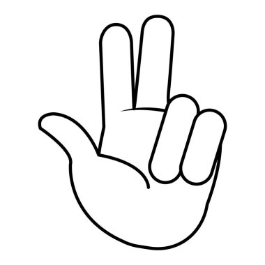 çizgi çocuk el jest parmak simge vektör çizim