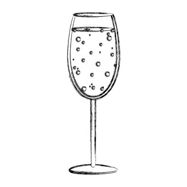 Grunge içki şampanya kadehi alkol içecek vektör çizim