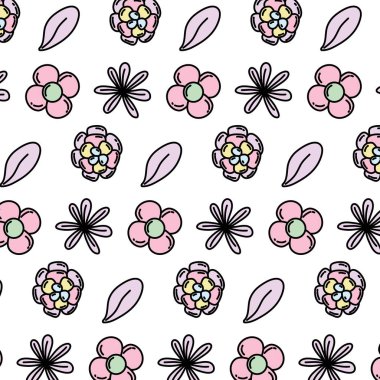 renk egzotik çiçek ve tropikal yaprak arka plan vektör çizim