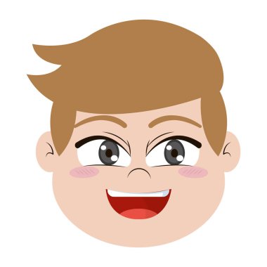 yüz ifadesi vektör çizim ile çocuk baş saç modeli