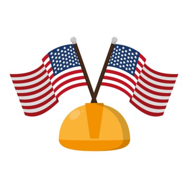 ABD bayrakları ulus kask koruma vektör çizim ile